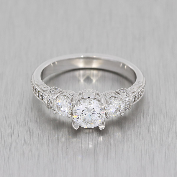 Diamond north south 3 stone clearance ring